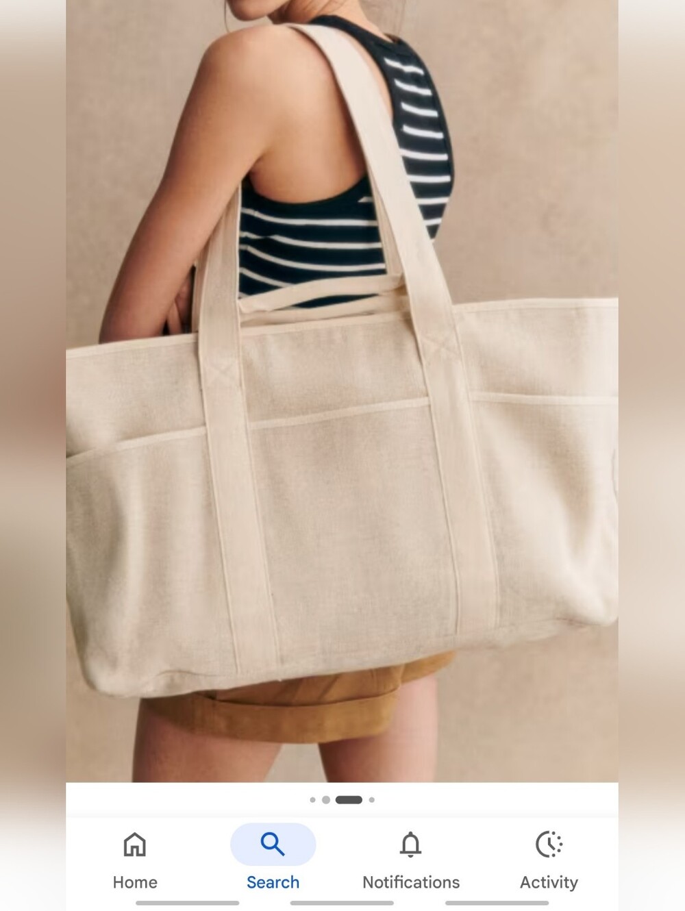 Sezane ECRU maxi canvas tote bag